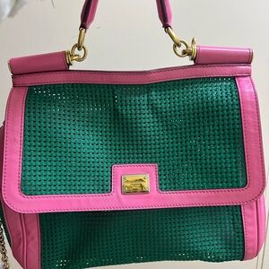 Dolce & Gabbana Pink and Green Satchel